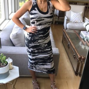 Marble tie-dye midi dress